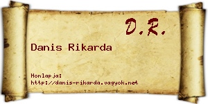 Danis Rikarda névjegykártya